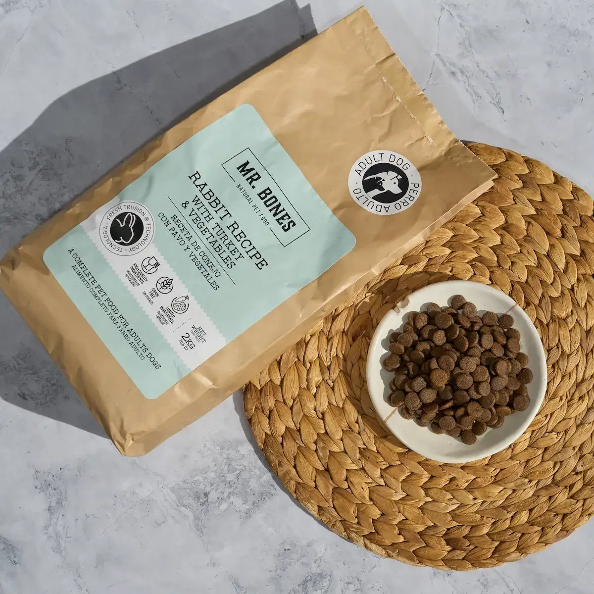 Mr.Bones - Natural Pet Products - Torrfoder för hundar – Spannmålsfritt kaninrecept