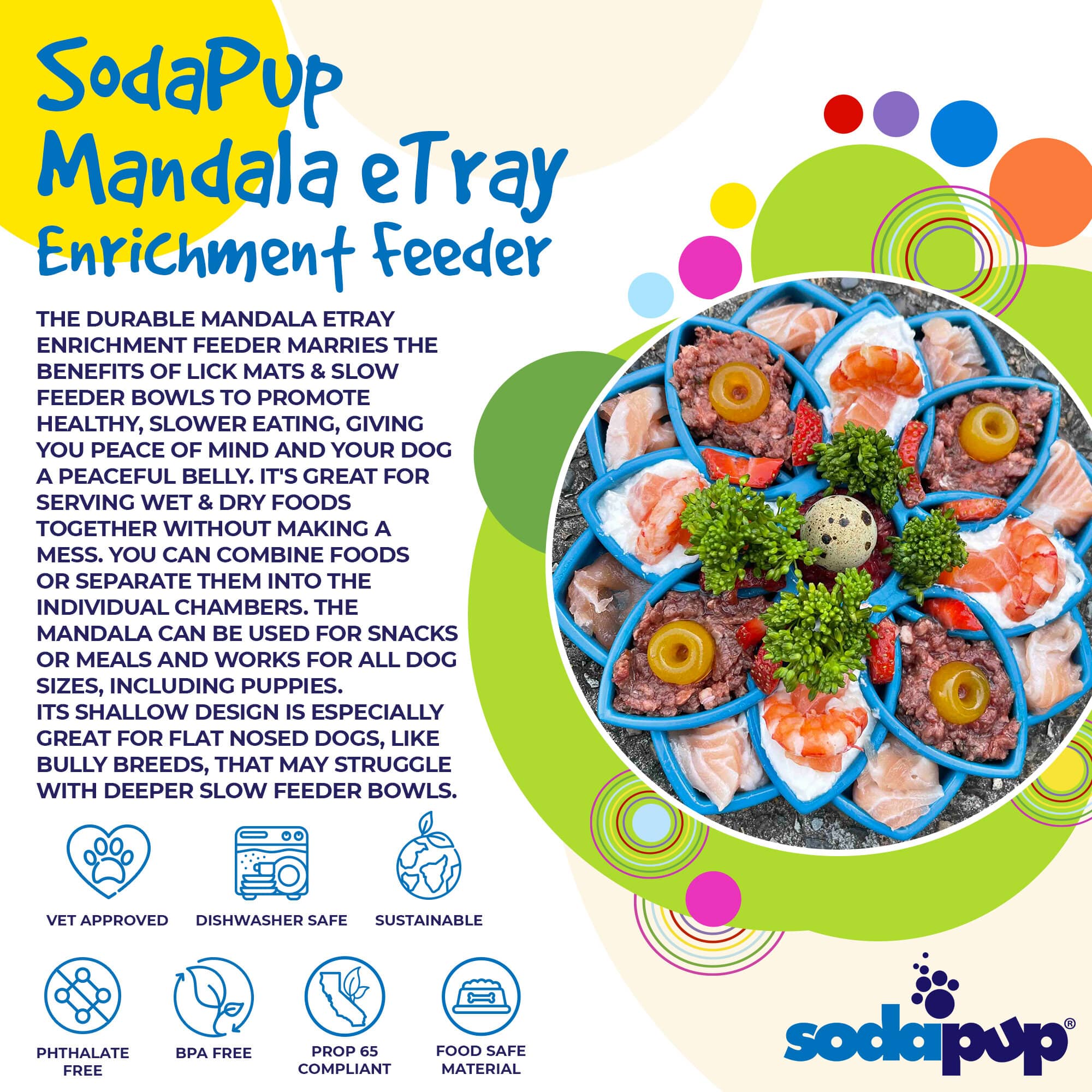 SodaPup Dog Toys - Mandala Design eTray anrikning fack för hundar: Grön