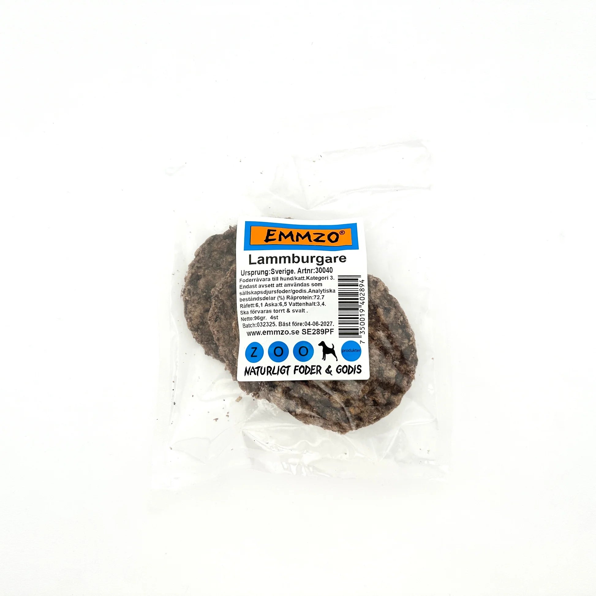 Emmzo Lammburgare 4-pack  🇸🇪 – Naturligt Hundgodis av Svenskt Lamm | Staffeshoppen