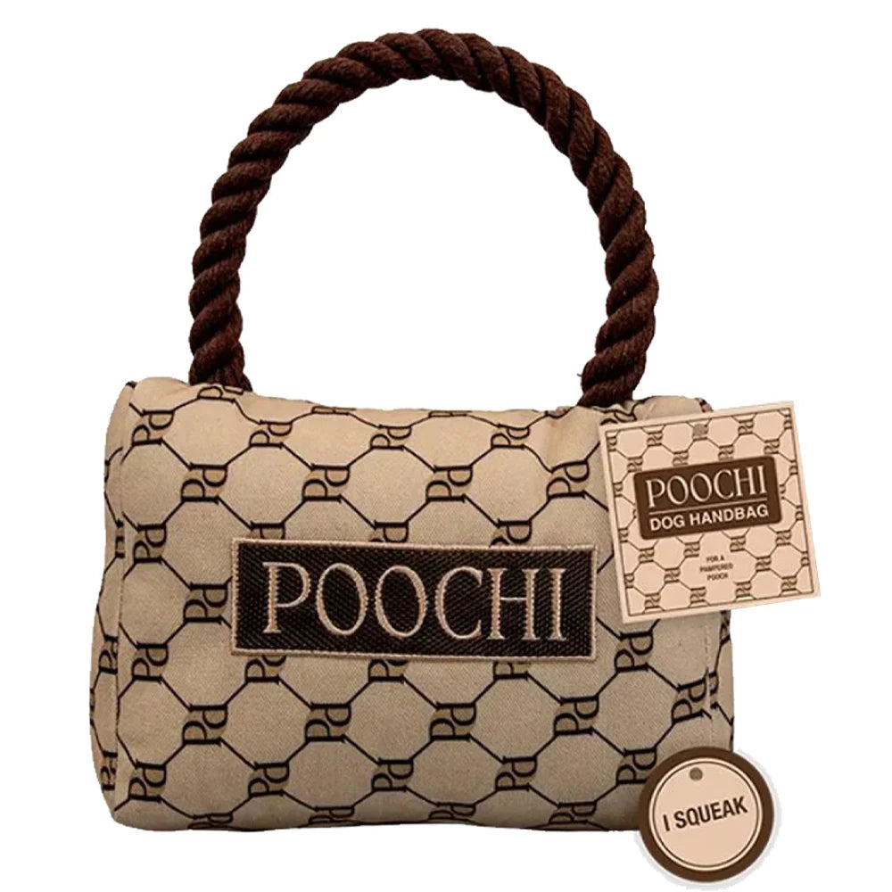 Poochi Designerväska för Hund – Mjuk Plyschleksak med Pip