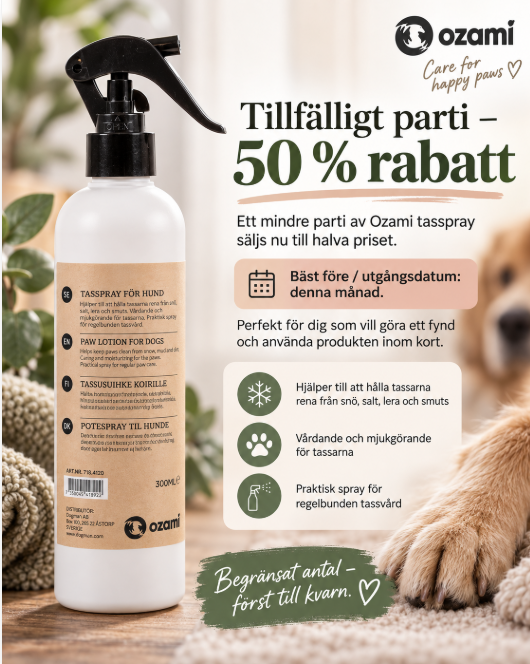 Ozami Vacker Tass Tasspray 300 ml – Kort datum 2026/09 | 50 % rabatt