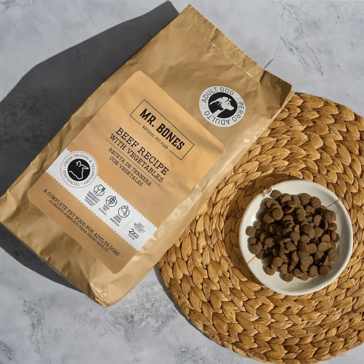 Mr.Bones - Natural Pet Products - Torrfoder för hundar – kornfritt recept med nötkött