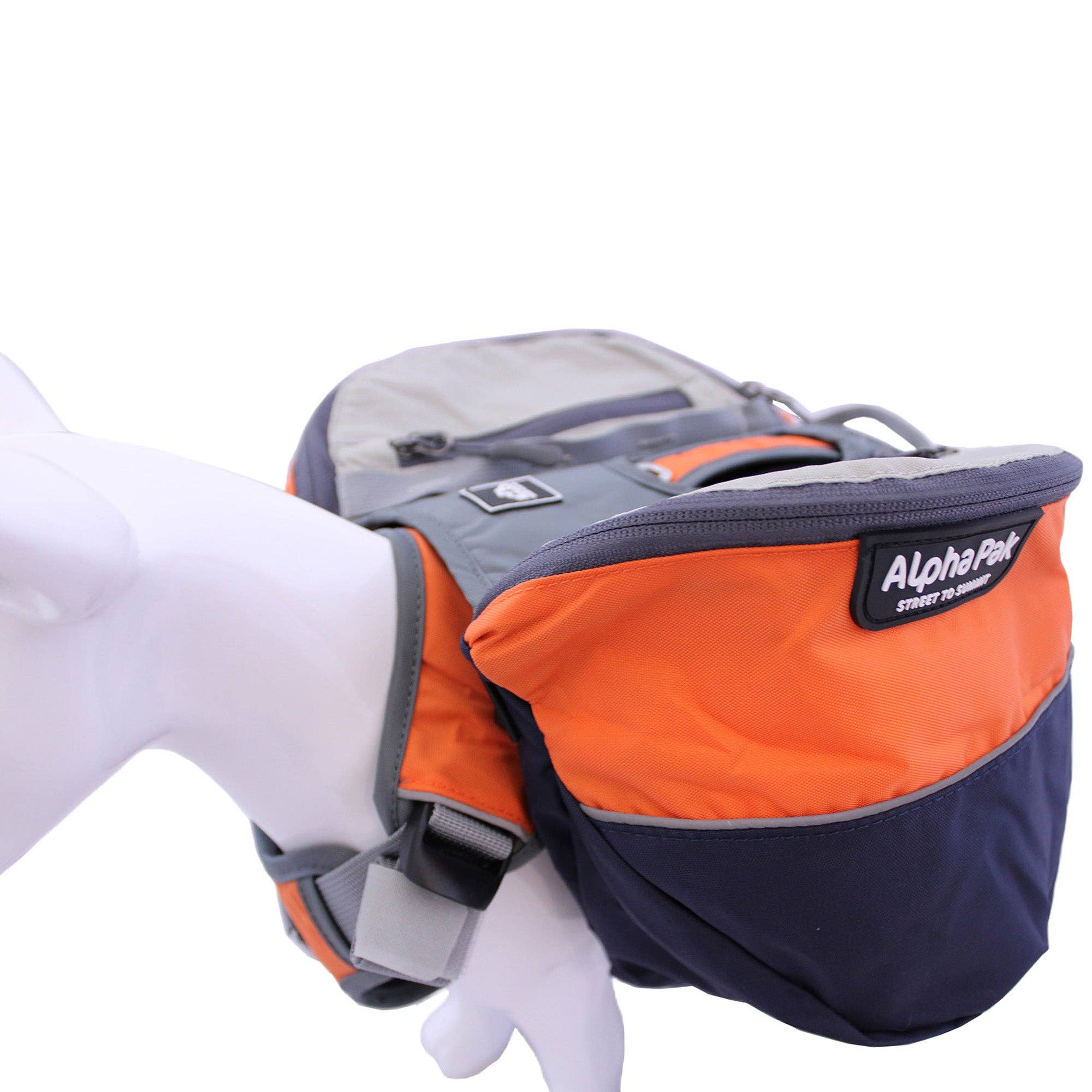 Camping With Dogs and AlphaPak - Adventurer 2-delat hundpaket med EZ Latch™: Lila / Medium - Bröst 22-27in - Hals 14-20in.
