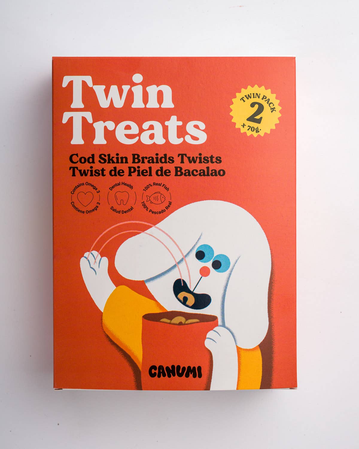 Twin Treats – Twist av torskhud 2 × 70 g