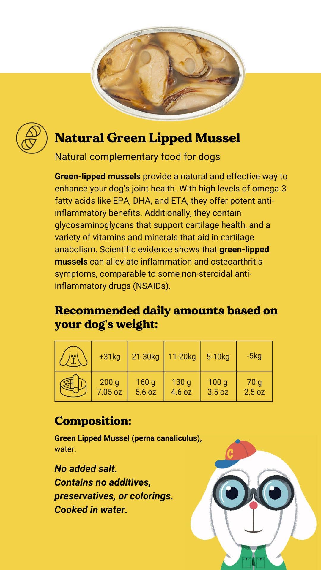 Canumi Grönläppad Mussla – Naturlig topping för hund & katt | Premium