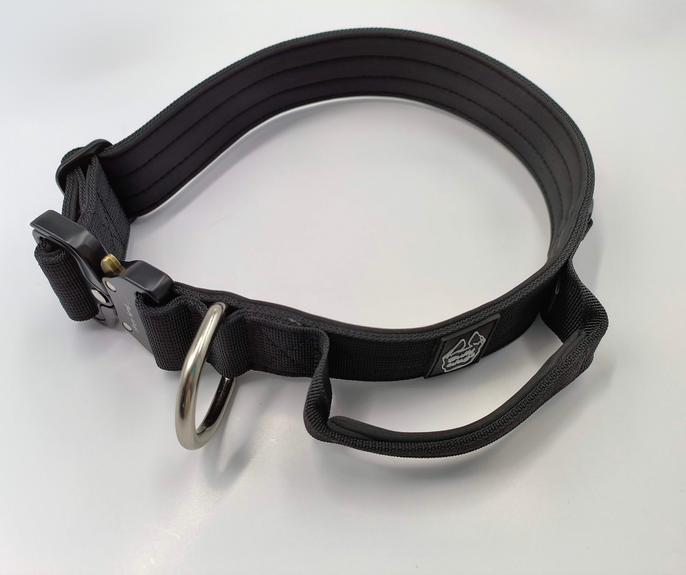 Bully Wags - 1.5" taktisk krage med handtag - svart: Medium