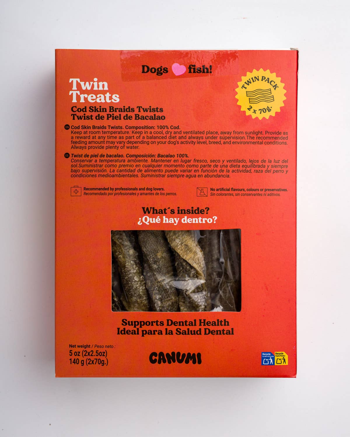 Twin Treats – Twist av torskhud 2 × 70 g