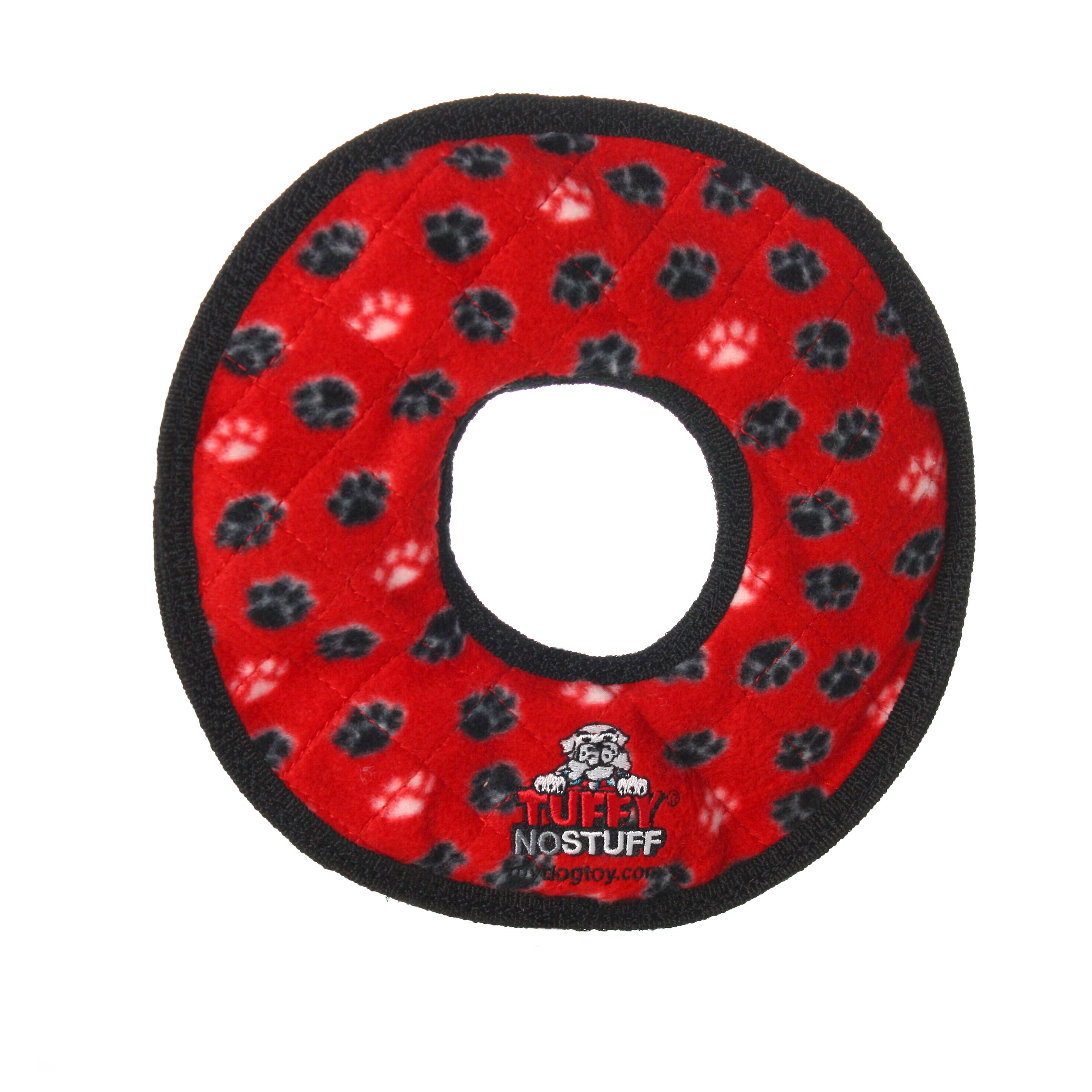 Tuffy No Stuff Ultimate Ring – Röd | Slitstark Squeaky Hundleksak