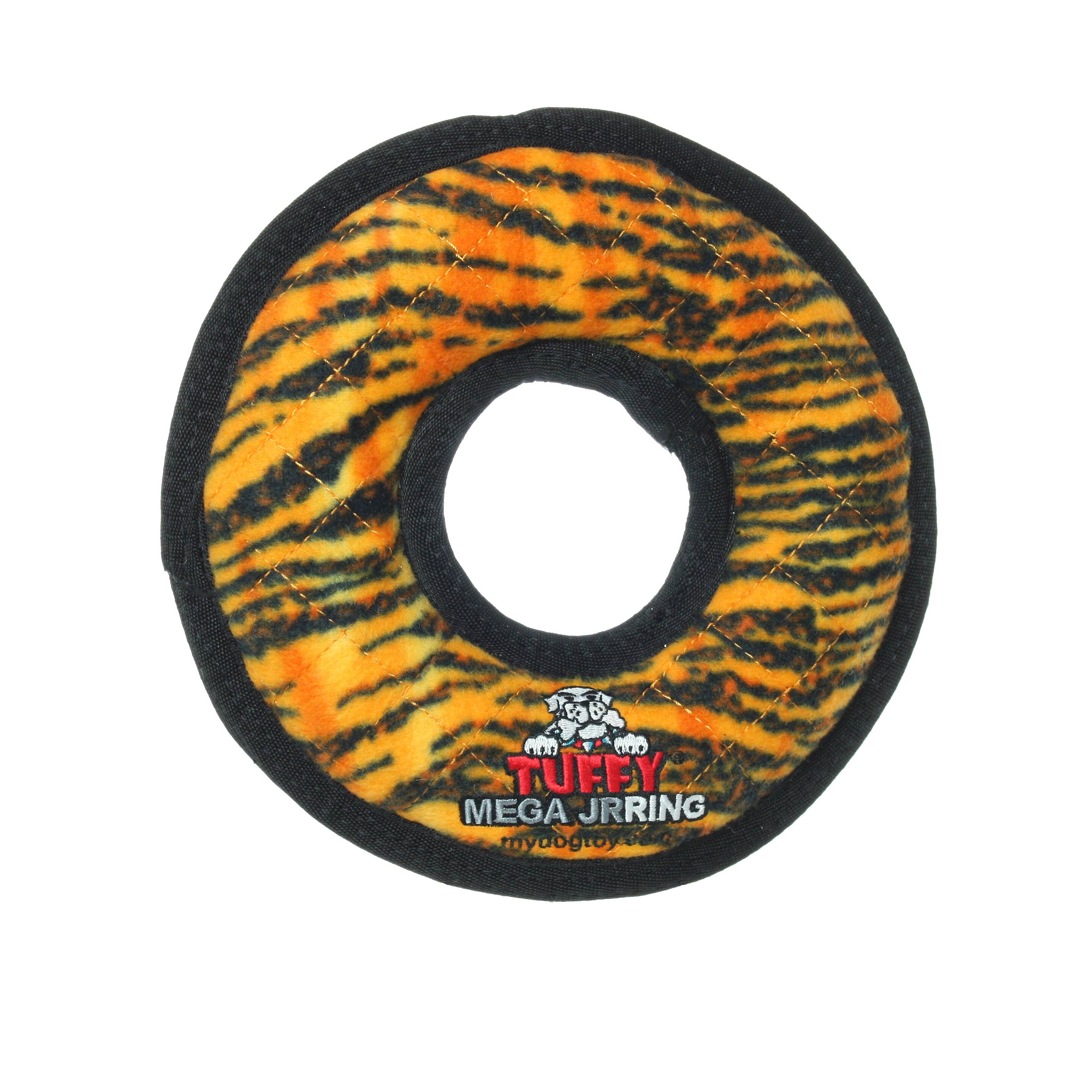 Tuffy Mega Jr Ring Tiger – Slitstark hundleksak,pipring för tuffa tag