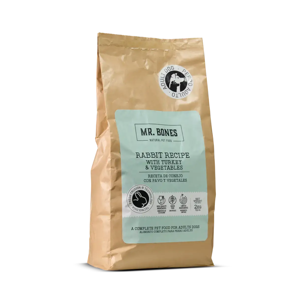 Mr.Bones - Natural Pet Products - Torrfoder för hundar – Spannmålsfritt kaninrecept