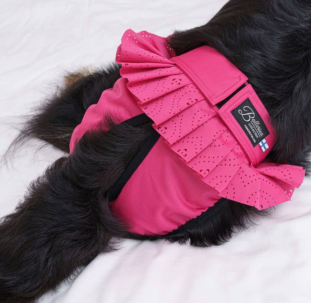 FINNERO BALLERINA Hundhygienbyxor – Rosa | Tvättbara tikskydd