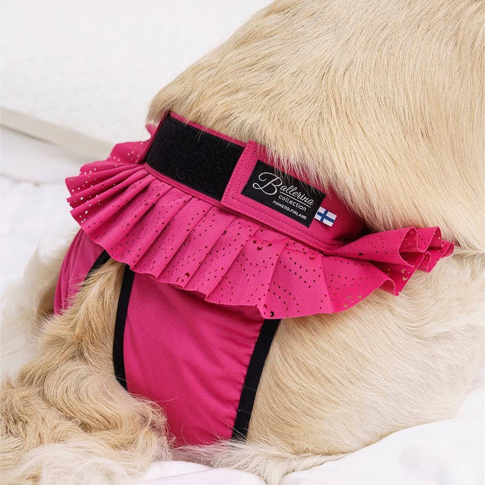 FINNERO BALLERINA Hundhygienbyxor – Rosa | Tvättbara tikskydd