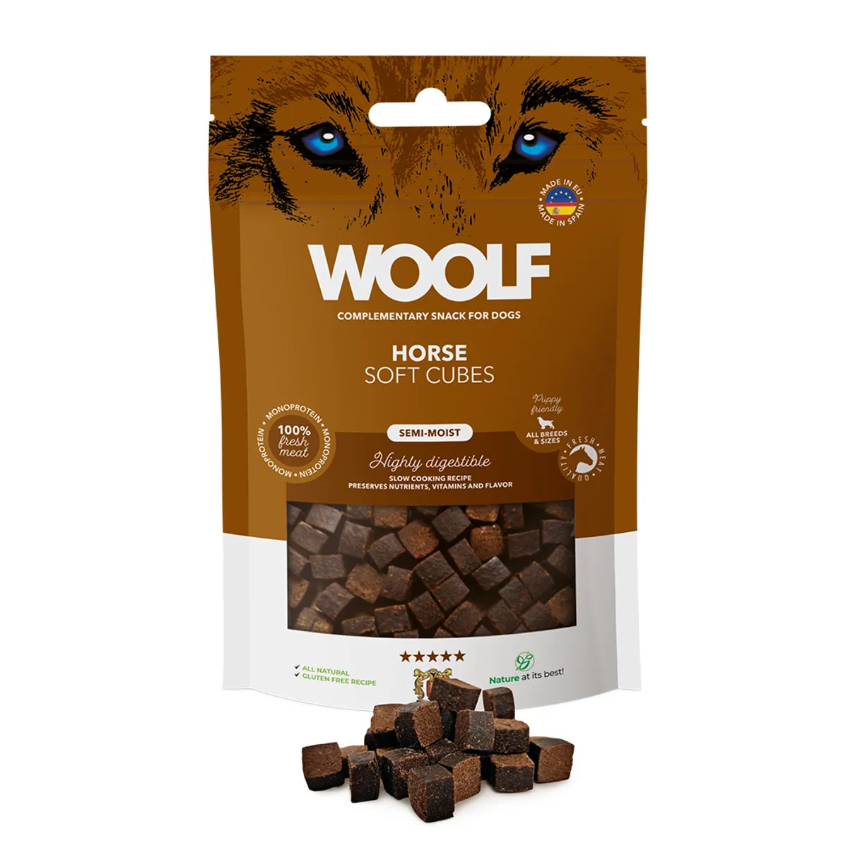 Soft Cubes Horse 100 g – mjukt hundgodis med häst