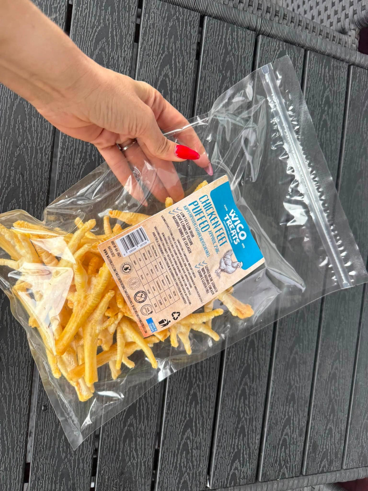 Puffade kycklingfötter 250 g